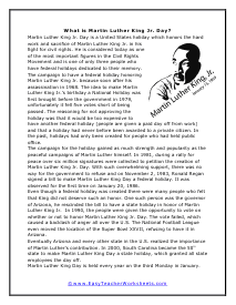 free martin luther king jr worksheet