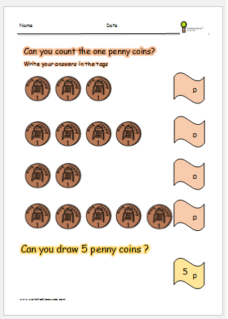 money worksheets coins and notes