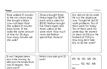 Word Problems Worksheets - Free Printable Math PDFs | edHelper.com