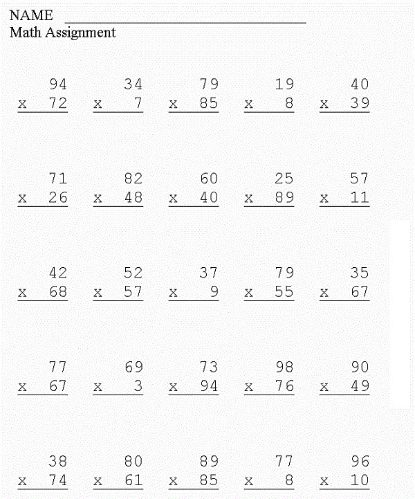 free math worksheet for 6th grade