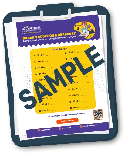 Download Free 3rd Grade Math Worksheet | Moonpreneur