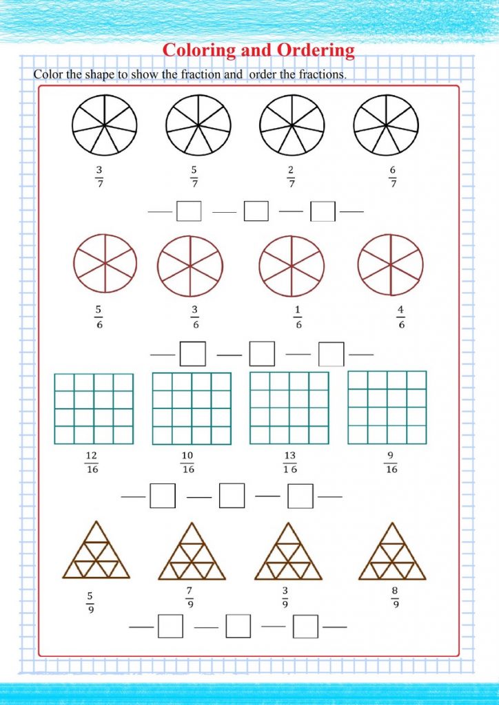 free math worksheet fractions