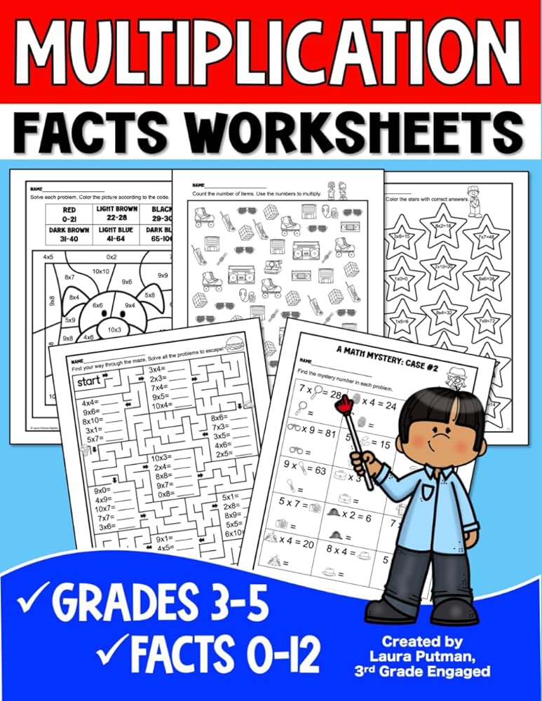 free math worksheet multiplication facts