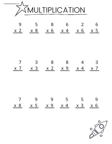free math worksheet multiplication facts