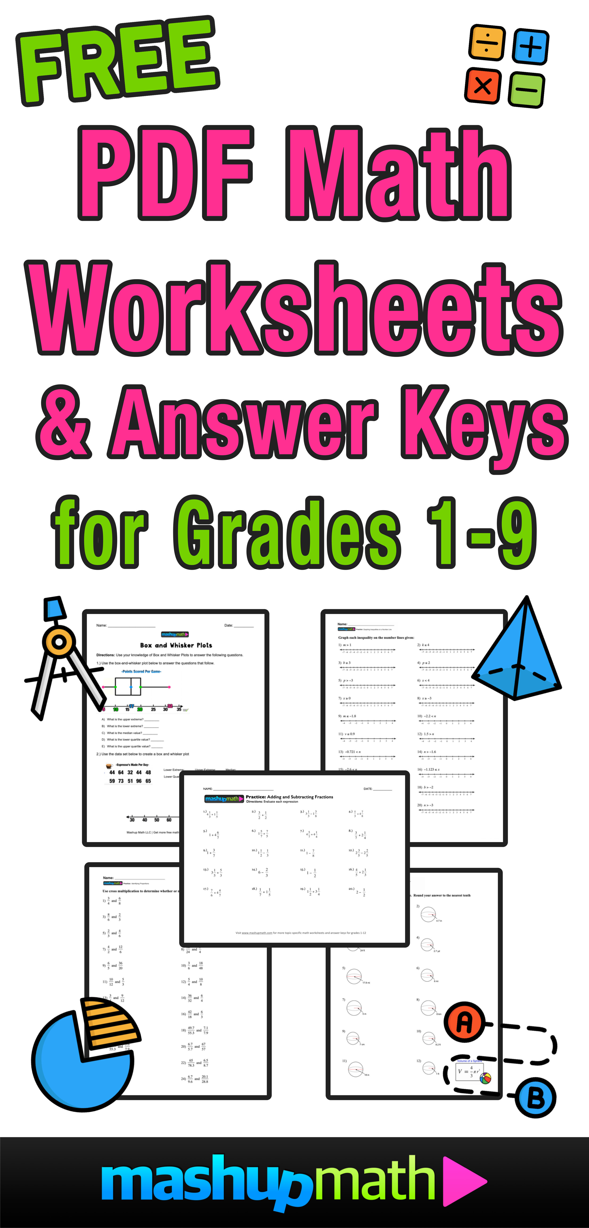 Free Math Worksheets—Printable, By Grade, Answers Included ...