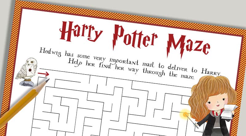 Harry Potter Maze - Free Printable Kids Activity Sheet - Lovely ...