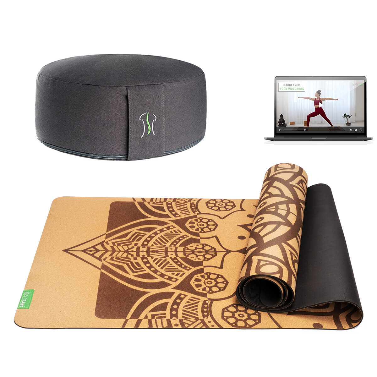 Yogamatten Bundle mit Yogamatte und Meditationskissen (inkl. gratis  Videokurs)
