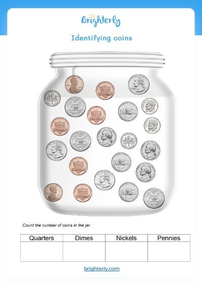 free money worksheet for kindergarten