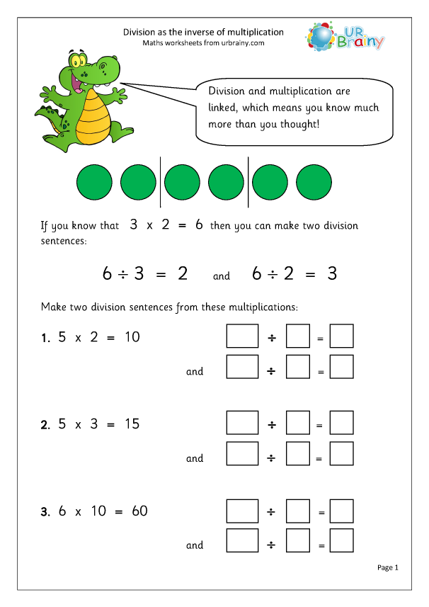 free multiplication and division worksheet