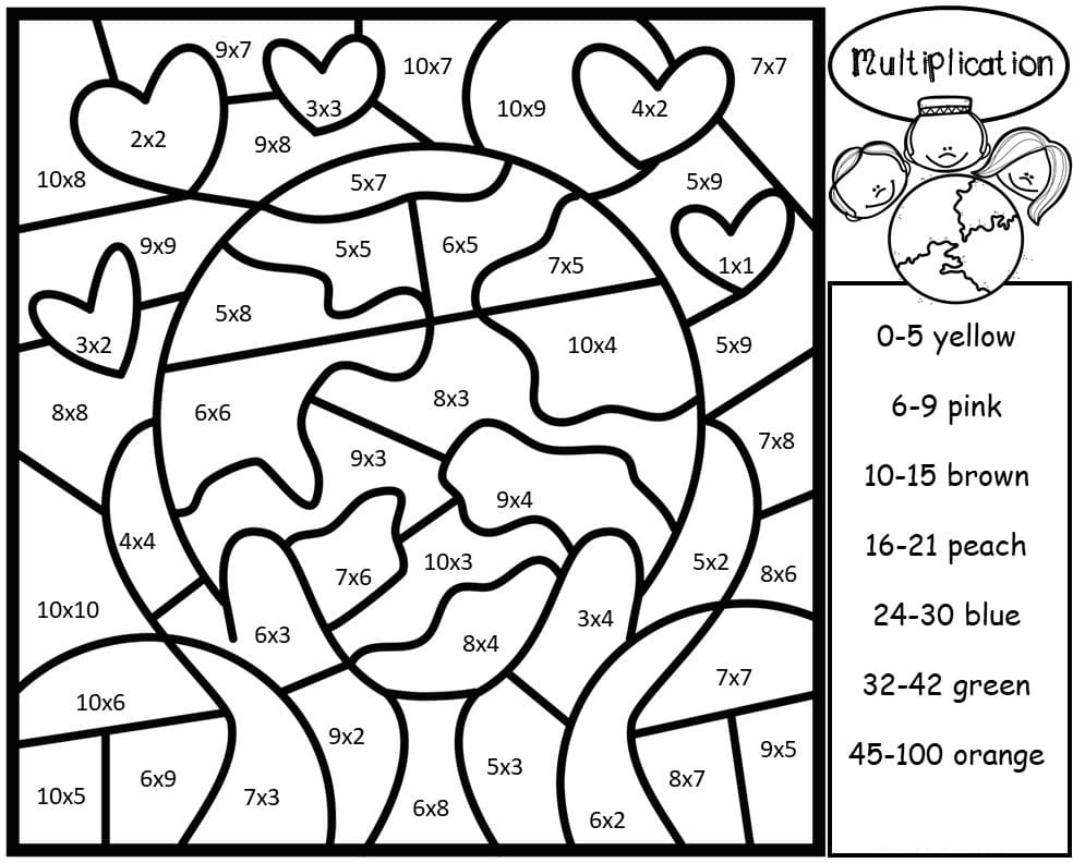 Math Multiplication Coloring Pages &  coloring book.