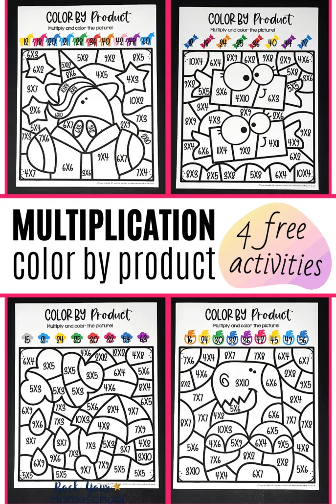 free multiplication coloring by number worksheet