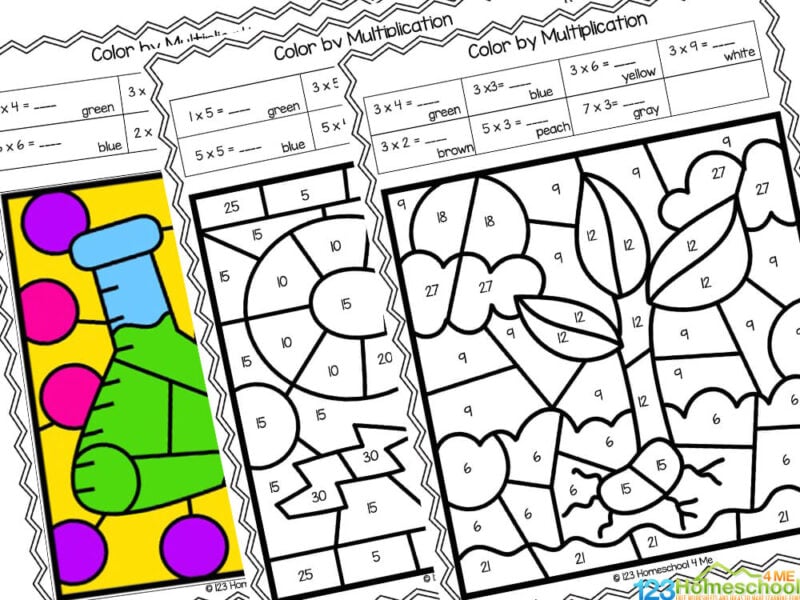 free multiplication coloring worksheet