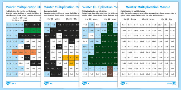 free multiplication mosaics worksheet