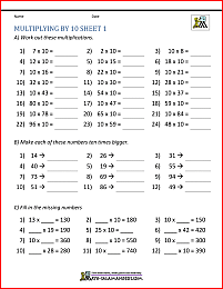free multiplying by 100 worksheet