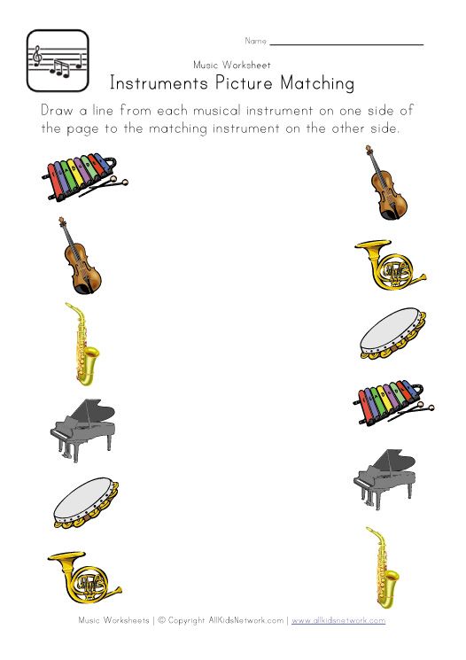 Printable Music Worksheets for Kids