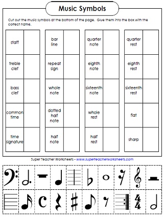 free music activity worksheet