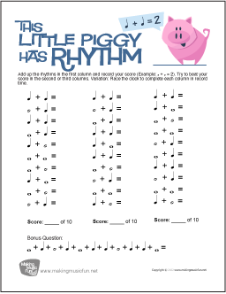 free music activity worksheet