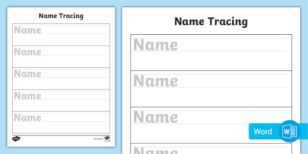 free name tracing worksheet
