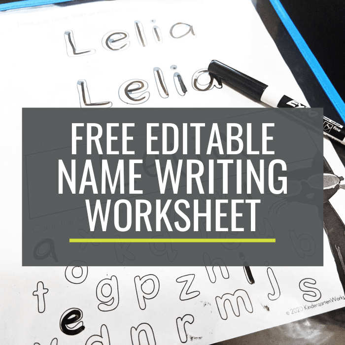 Free Name Writing Practice Sheet for Kindergarten - KindergartenWorks