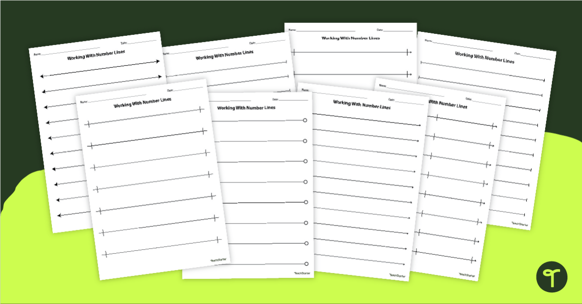 free number line worksheet