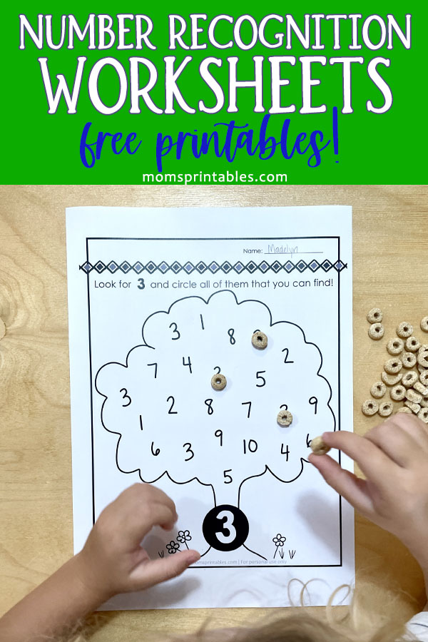 Number Recognition Worksheets (1-10 FREE!) - Moms Printables