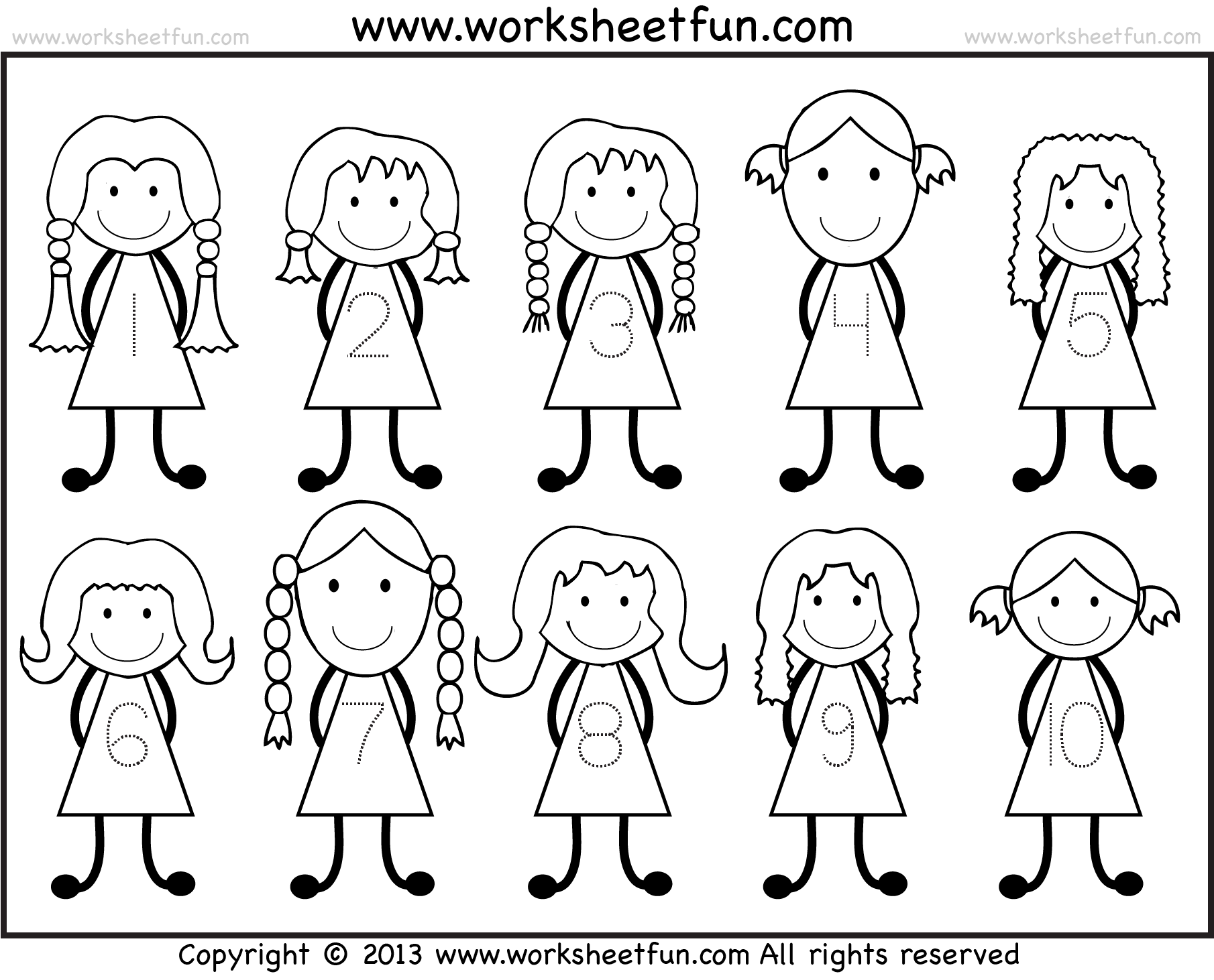 free number tracing worksheet 1 10