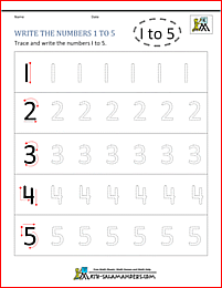 Kindergarten Printable Worksheets - Writing Numbers to 10