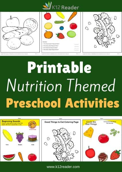 Nutrition Preschool Theme Activities | Printable Classroom Lessons