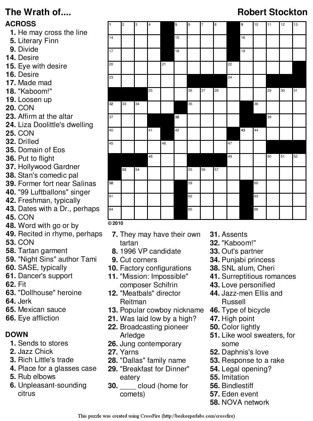 free online printable easy crossword puzzles