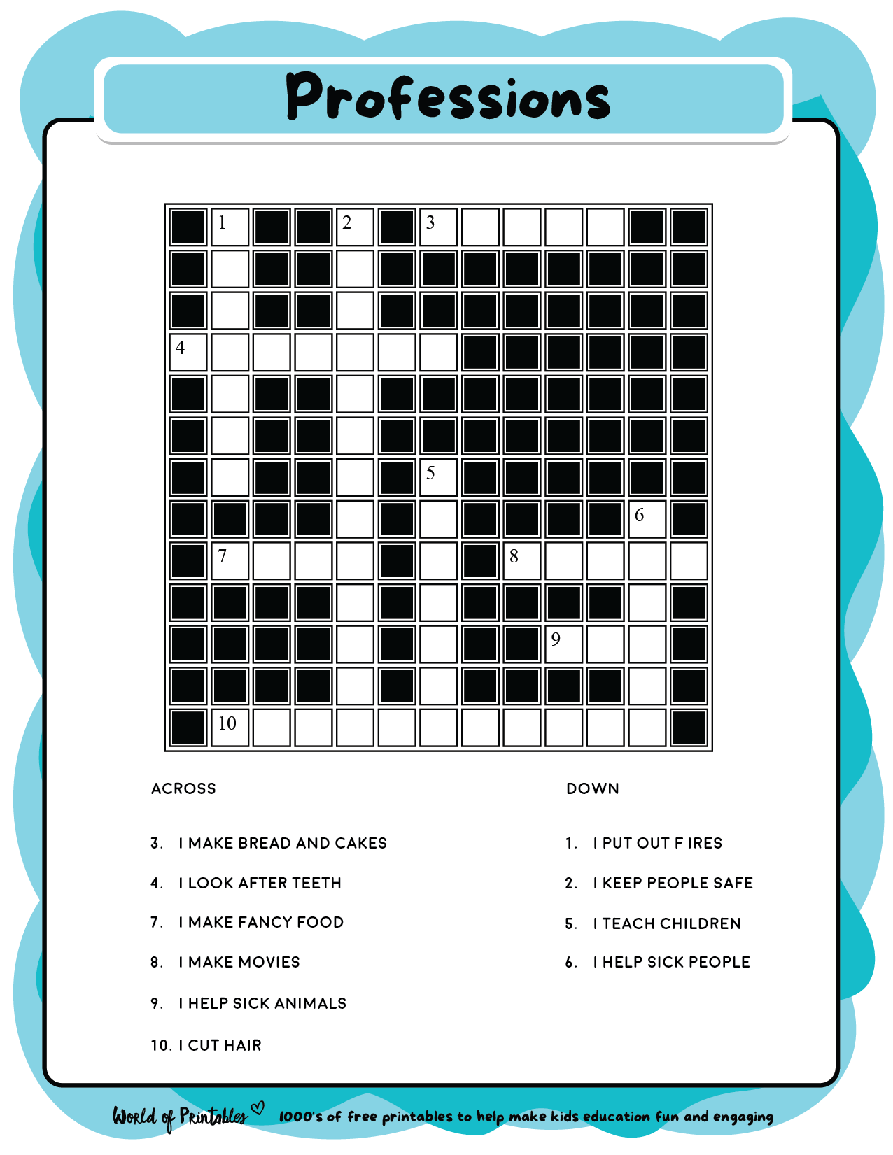 free online printable easy crossword puzzles
