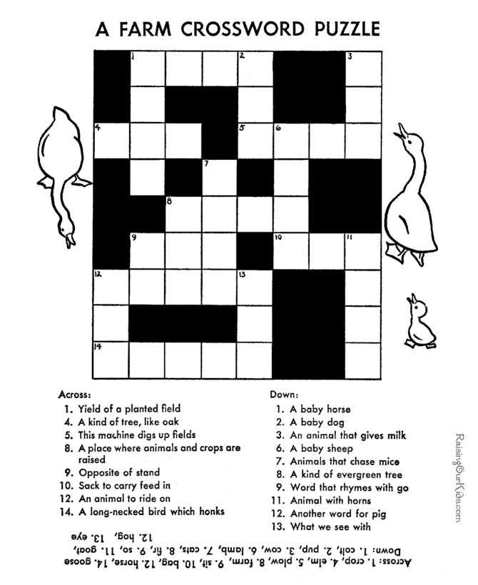 free online printable easy crossword puzzles