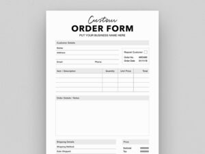 free online printable order forms