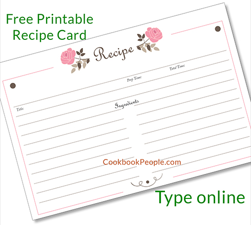 free online printable recipe cards