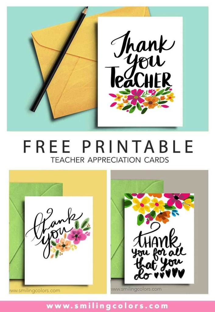 free online printable thank you cards for teachers