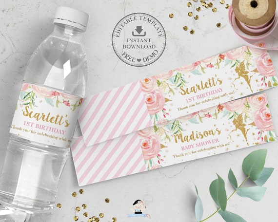 free online printable water bottle labels