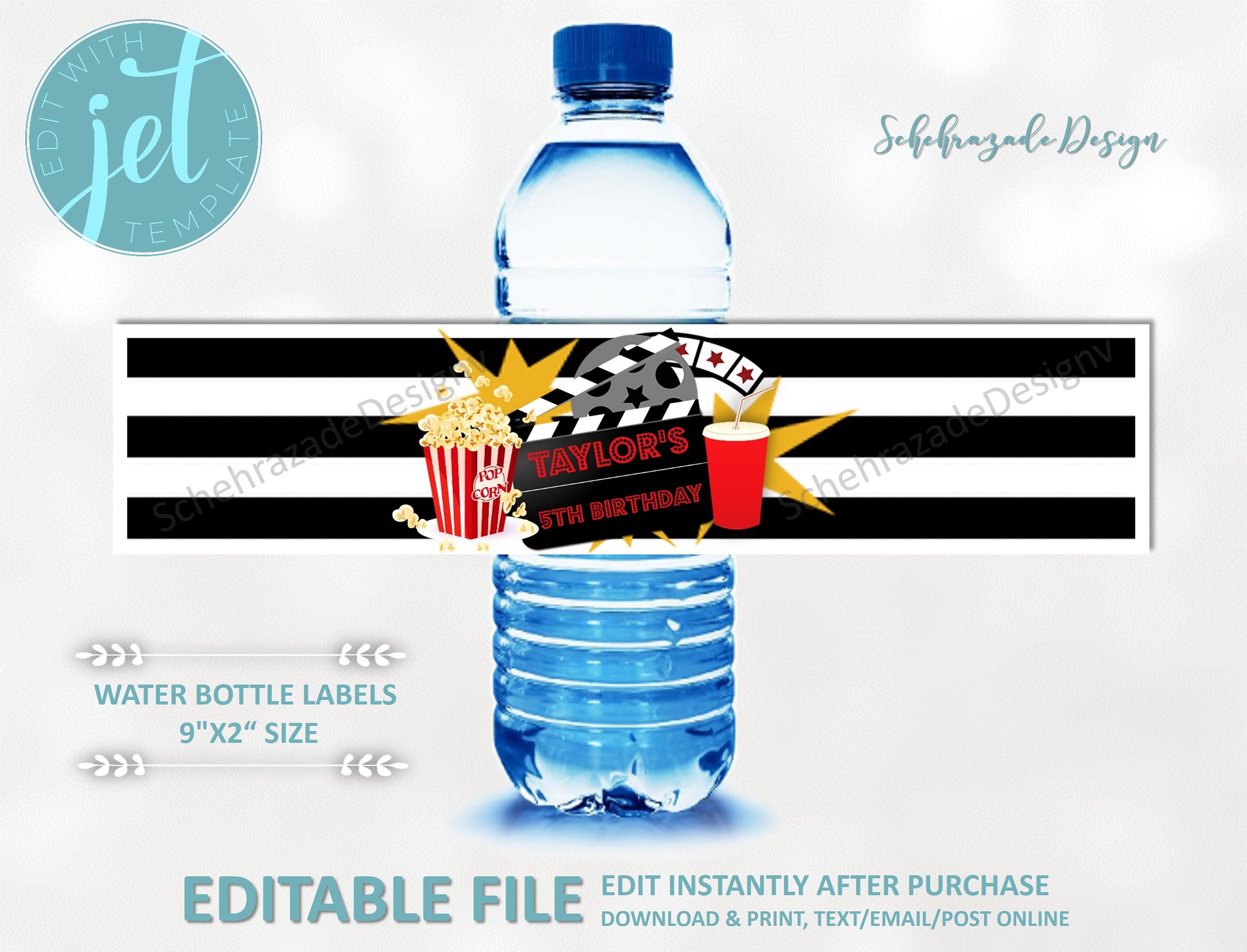 free online printable water bottle labels
