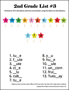 free online spelling worksheet