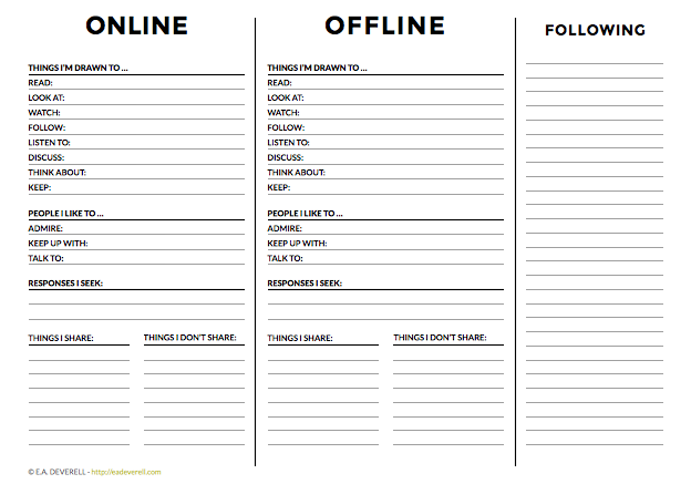 Online/Offline (Journal Worksheet Wednesday) - creative writing blog