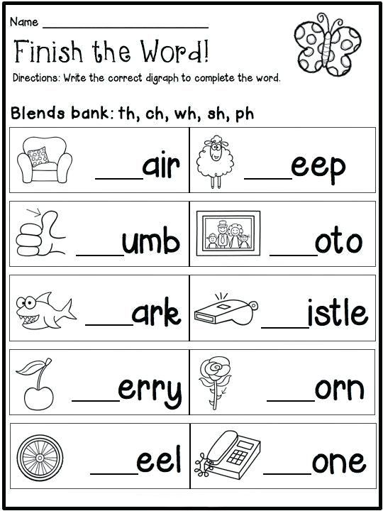 free phonics worksheet for first grade
