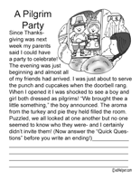 free pilgrim worksheet