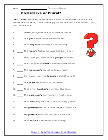 free possessive nouns worksheet