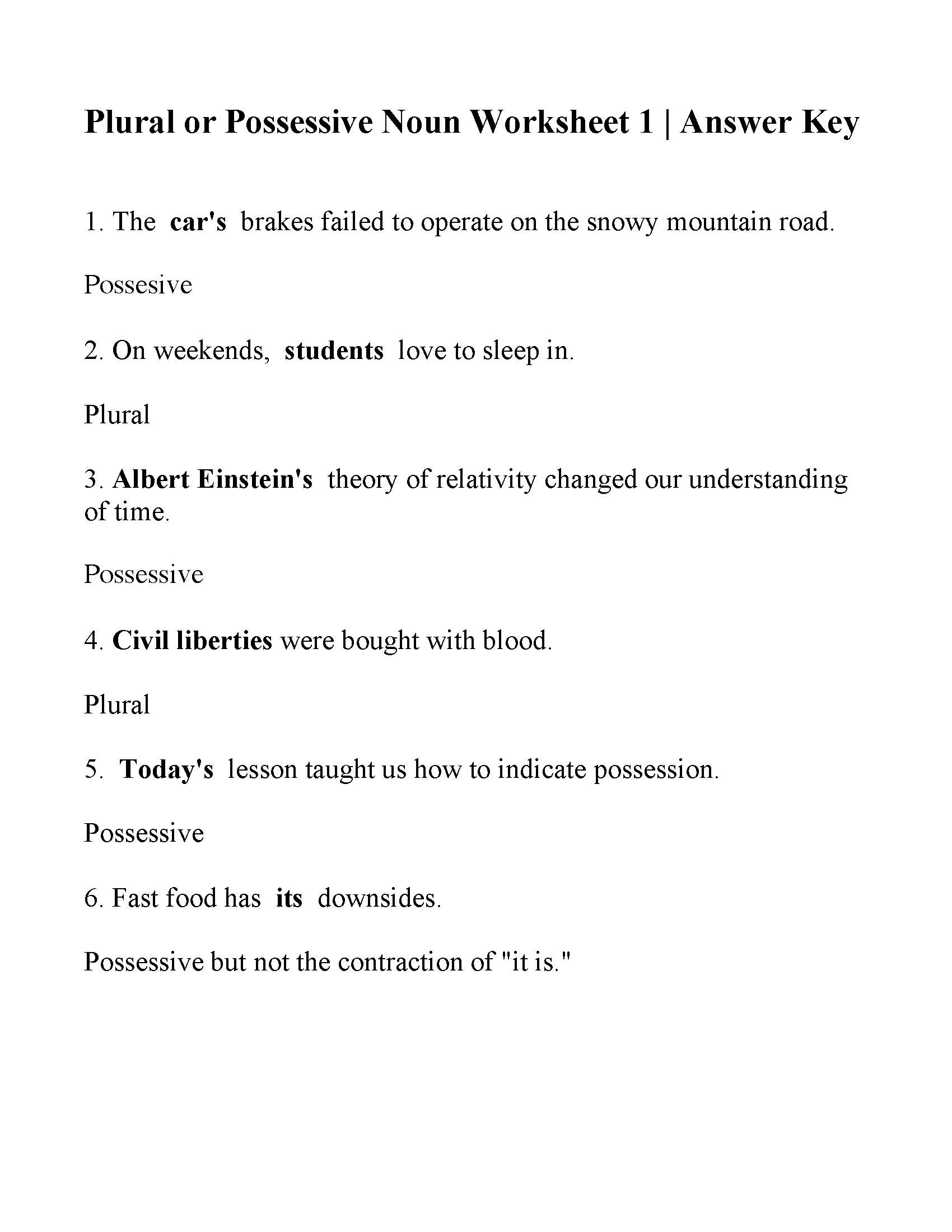 free possessive nouns worksheet