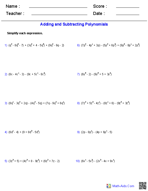 Pre-Algebra Worksheets | Dynamically Created Pre-Algebra Worksheets