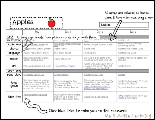 free pre k lesson plans