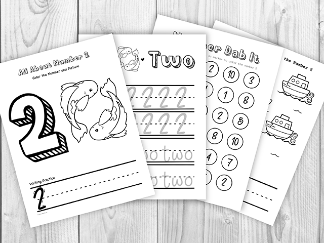 Free Preschool Printables - Number 2 - Jennibeemine