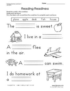 free pre k reading worksheet