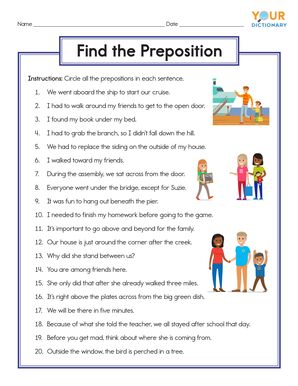 Preposition Worksheets: Free Printables for Practice | YourDictionary