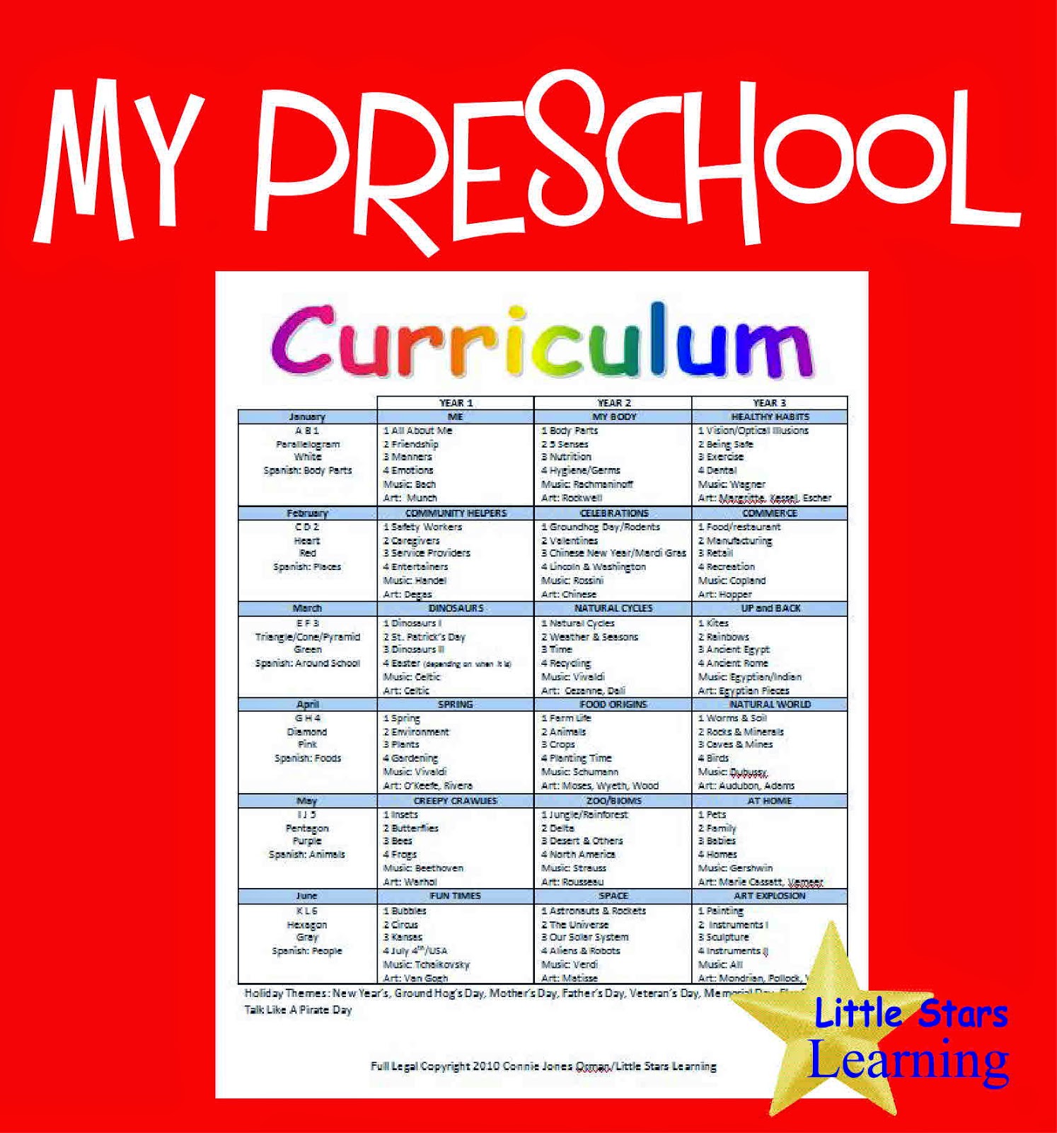 Little Stars Learning: My Preschool Curriculum