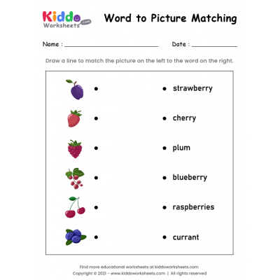 free preschool matching worksheet