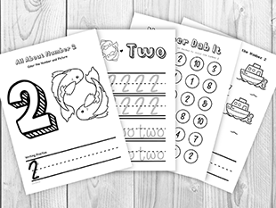 Free Preschool Printables - Number 2 - Jennibeemine